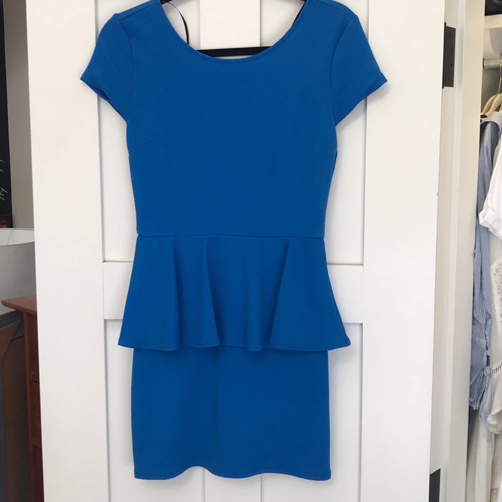 Blue peplum dress